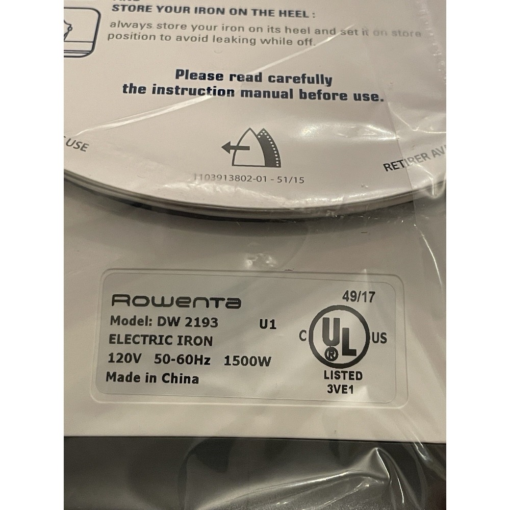 ROWENTA Accessteam Cord Reel Model DW2193 Steam Iron - Picture 5 of 6